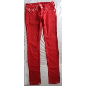 True Religion True Red Skinny Jeans / Size 24 RN 112790 In Great Condition